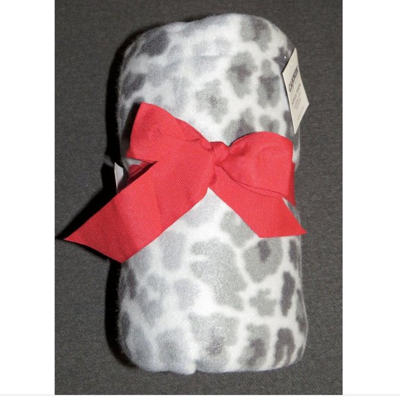 Cannon Gray Leopard Print Fleece 50"x60" Throw Blanket, NWT - Picture 1 of 5